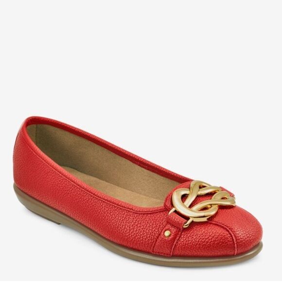 Aerosoles Big Bet Ballet Flat Red - Picture 1 of 7